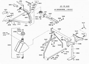 Knebelschraube M10x50mm zur Befestigung der Vorderradgabel