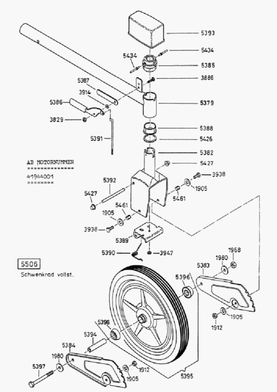 Schenkelfeder zur Vorderrad Höhenverstellung AS Motor Mäher Allmäher