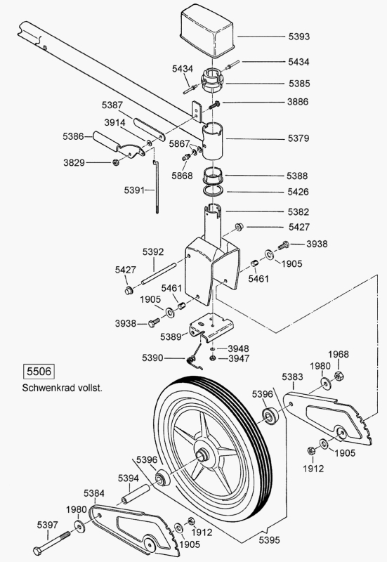 Nabenbuchse Buchse für Vorderrad, Rad Ø350, beidseitig passend links, sowie rechts
