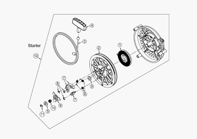 Sicherungsscheibe der Seilscheibe (Starter Mittelachse)