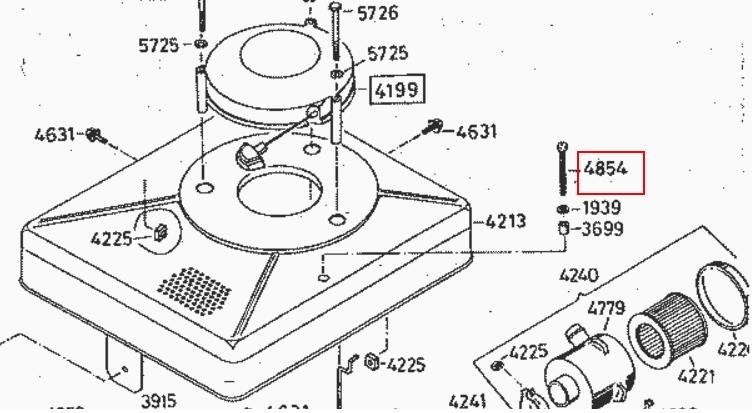 Schraube zur Befestigung der Motorabdeckung