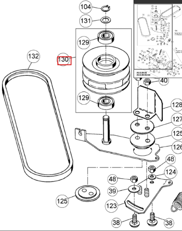 Varioscheibe mit Kugellager AS 45, 46 Variomat Asuputzmäher AS 50, AS 50 B1/4T, 53 Allrad, 480, 510, 530 Heckauswurf