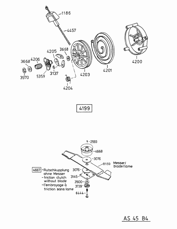 Messerträger für AS 45 B3 & B4 ohne Kat & mit Kat G04223005