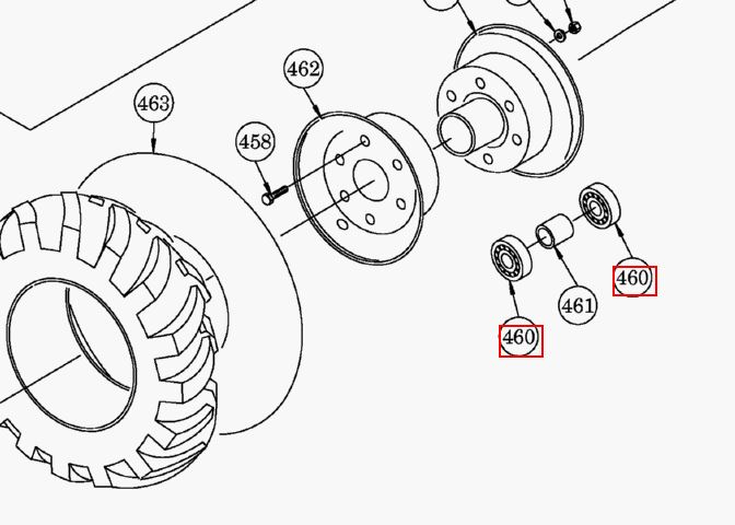 Rillenkugellager vordere Radachse AS800, AS911, AS915, AS799, AS901, AS920