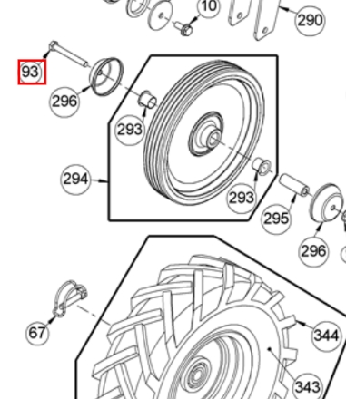 6kt- Schraube AS 63 Vorderrad Radschraube Honda, B&S und Easystart 2Takt Motor
