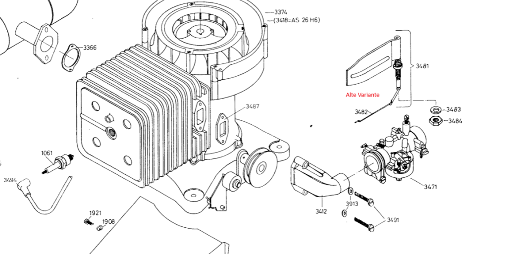 Umbausatz Windfahne/ Windfahnenregler für Vergaser, ersetzt Gestänge am Windfahnenregler der alten Version