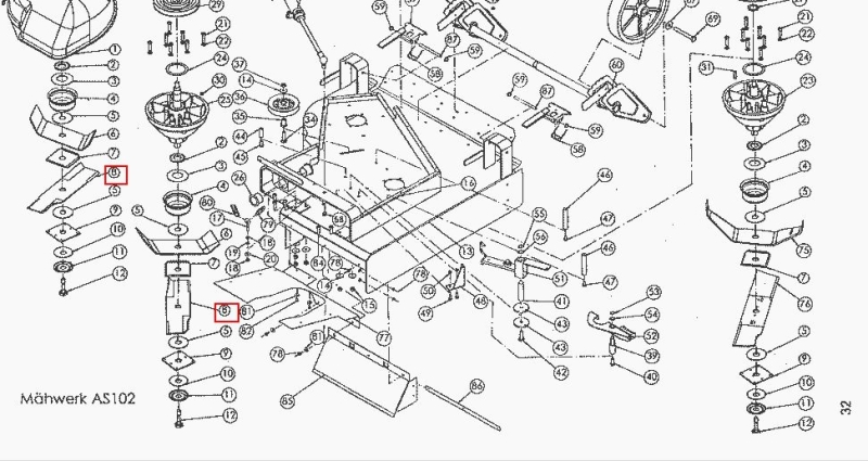 Messer Messerbalken AS Allmäher Mähwerk AS 102 330mm