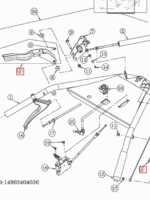 Handhebel und Gummipuffer AS 531, 901, 701, AS65, AS 73, AS 84 Mulchmeister