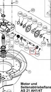Rillenkugellager Seitenabtriebsflansch AS21 AS53 Kawasaki und B&S