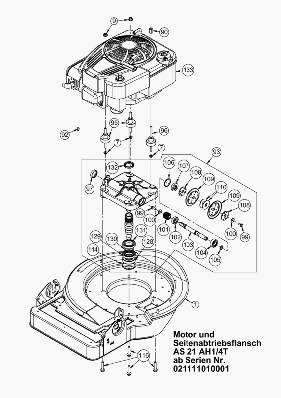 AS Motor Mäher 21,26 & 53 4T B&S sowie Kawasaki Wellendichtring seitliche Antriebswelle Getriebeausgang