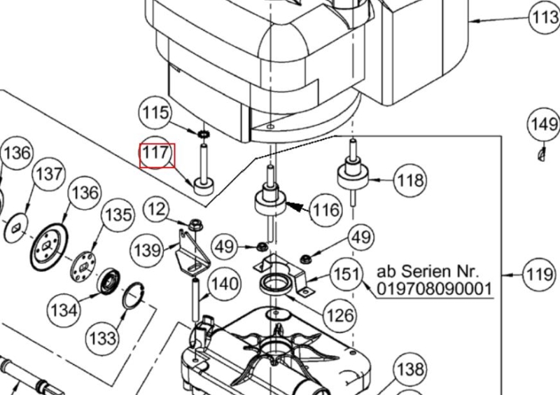Gummielement Gummipuffer Getriebeaufhängung AS53B4/4T Zusatzgetriebe