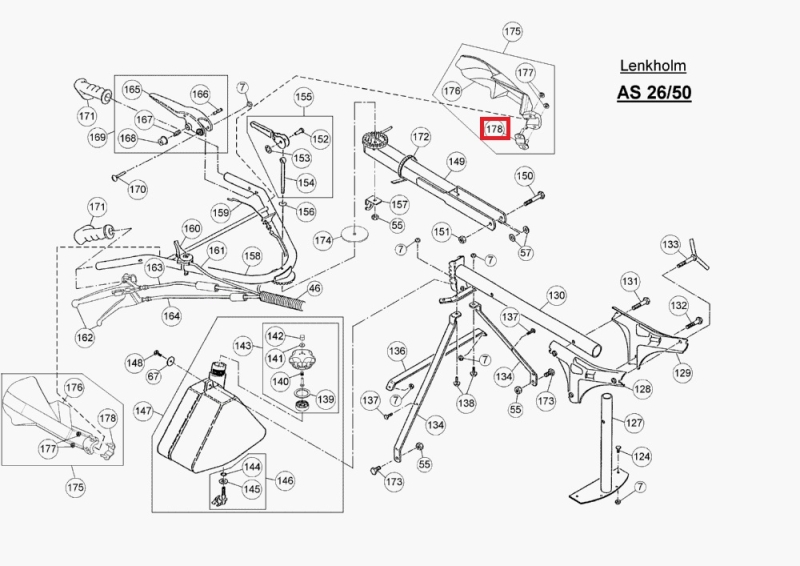 Schelle für Handprotektor am Lenkolm des AS 26/50 G00017030