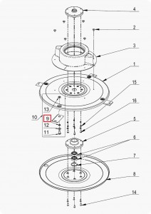 Zentrierhülse für Messerklinge AS 560, 565, 620, 625 & am Rahmen Weedhex AS 30