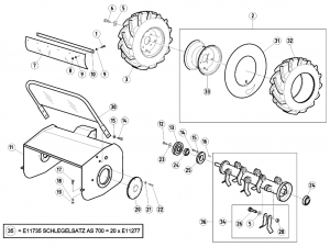 1 Schlegelsatz für Schlegelwerk des AS Motor Schlegelmähers AS 700 Messer + Messerklingen + Schlegel 20er Set