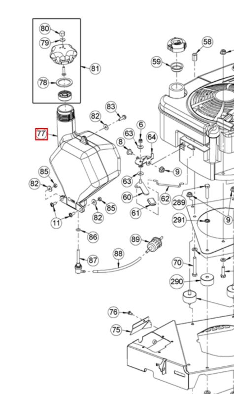 Tank AS 63 B&S und Easystart 2 Takt Motor, AS 531 Heckauswurf, AS 531 2 Takt Easystart/ES