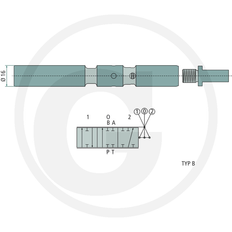 Steuerschieber wahlweise dw, ew oder dw mit Schwimmstellung für die 50 l/min Steuergeräte X-P50-S-(A-D) Kolben