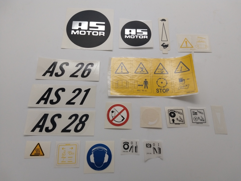 Aufkleber Set Aufkleber Sticker Bedienhilfe Aufkleberset AS Motor Mäher 21, 26 und 28