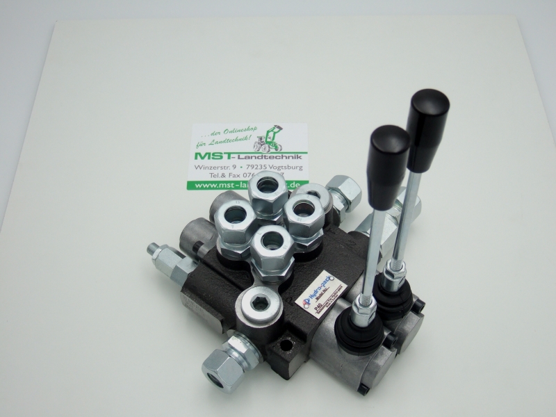 Steuerventil Hydraulikventil P40 2-fach Holzspalter Hydraulik Steuergerät Frontlader mit 15 L Pheripherie