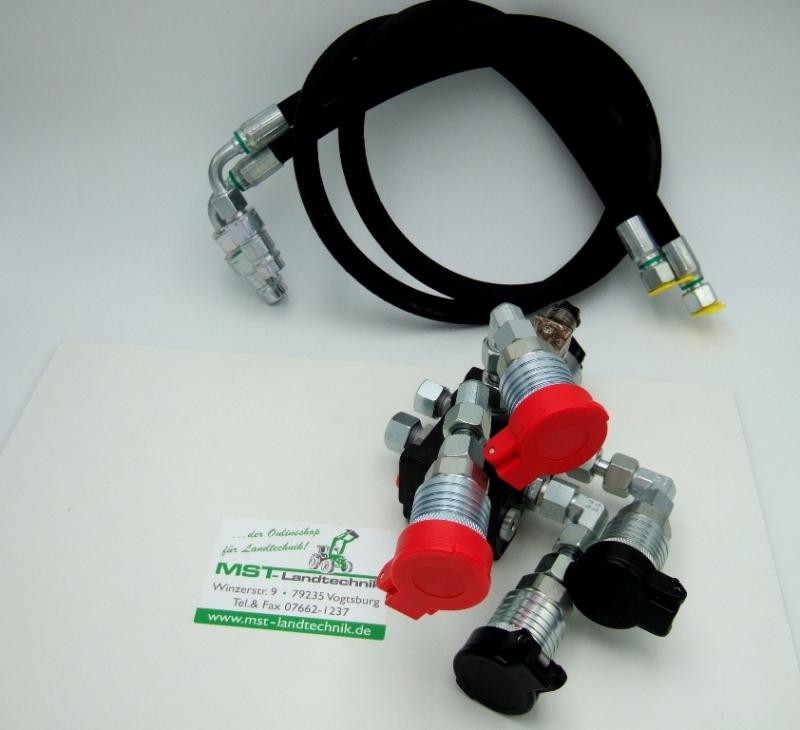 Set DVS 6/2 Umschaltventil 6/2 Wege mit Winkelkupplungen & Schläuchen