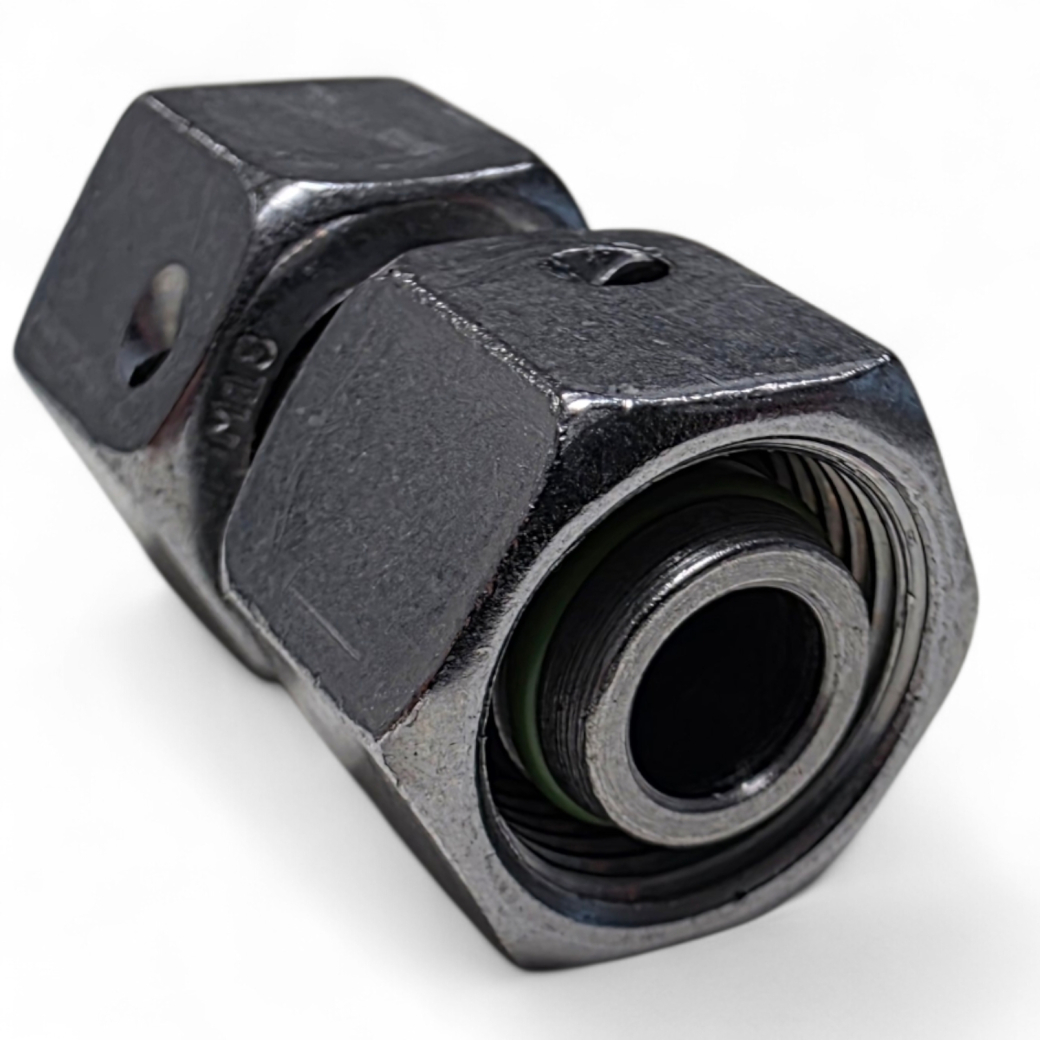 GZ12LVIT, Gerader Verbinder beidseitig Überwurfmuttern 12-L/12-L- Viton Dichtring