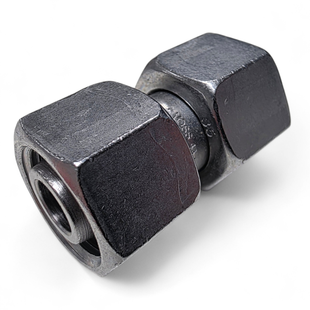 GZ12LVIT, Gerader Verbinder beidseitig Überwurfmuttern 12-L/12-L- Viton Dichtring