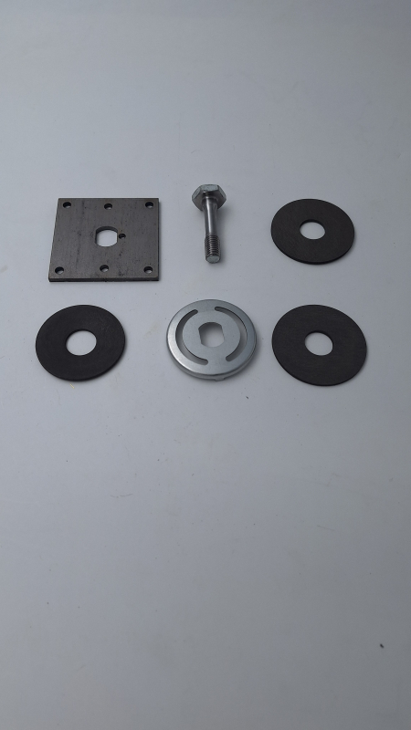 Befestigungsset für AS Motor Messer mit Sicherungsblech, Reibscheiben, Druckteller, Schraube