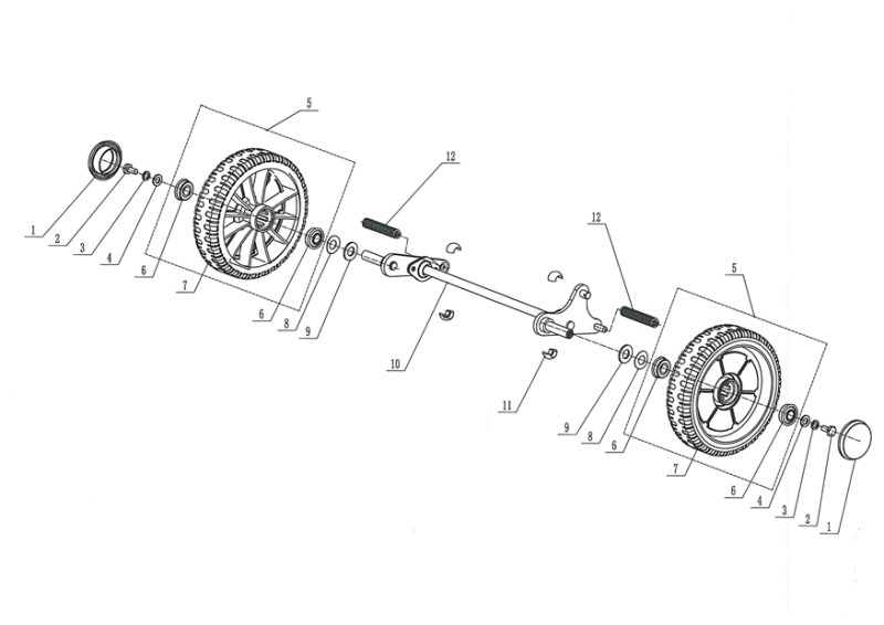 Vorderrad mit Lager für Mulch-Rasenmäher AS 460 AS Motor