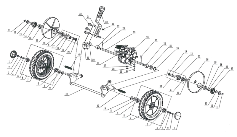 Vorderrad mit Verzahnung und Kugellager Mulch-Rasenmäher AS 460 AS Motor