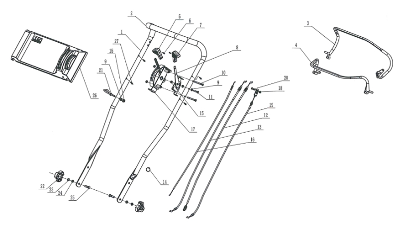 3-Gang Antriebszug für Mulch-Rasenmäher AS 460 AS Motor