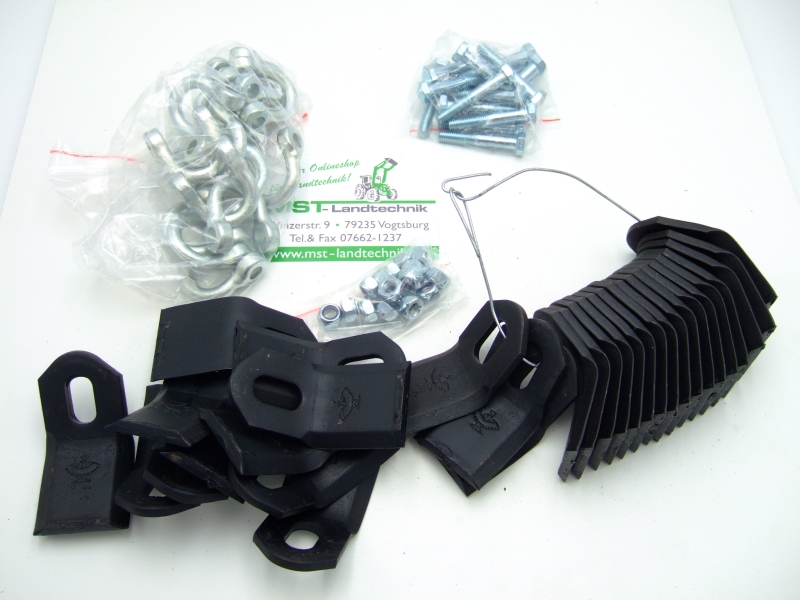 Y Schlegelsatz 16 Stück 2er Schlegelmesser für Schlegelmulcher AS Motor 750 RC inkl. Schäkel, Schlegelmesser