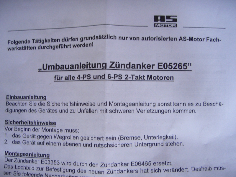 Zündspule AS Motor Zünd-Spule Zündanker Mäher Allmäher Enduro Mulchmäher Rasenmäher Hochgrasmäher