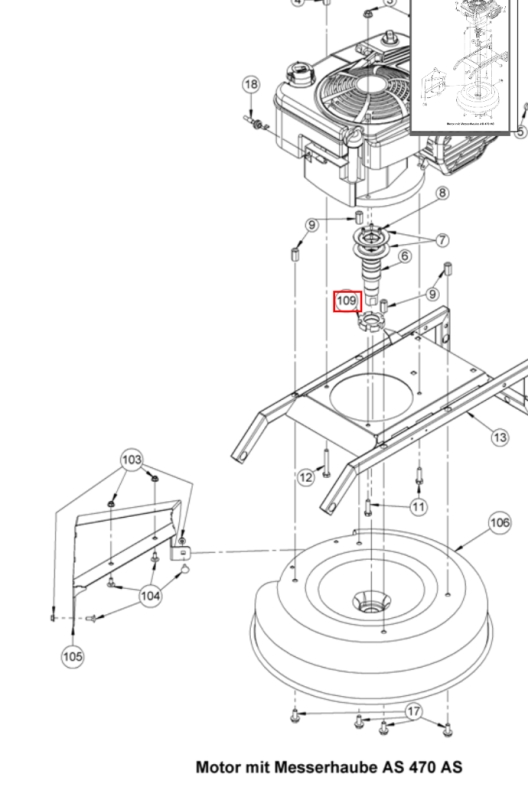 Lagerhülse mit Lager und WDR AS 470 Universal, AS 470 SuperClip, AS 420 Superclip