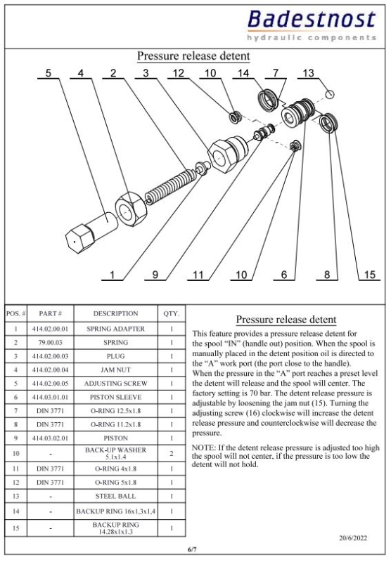 Holzspalterventil P81-RS, 1 Sektion, doppeltwirkend, mit Eilgang und Druckabschaltung