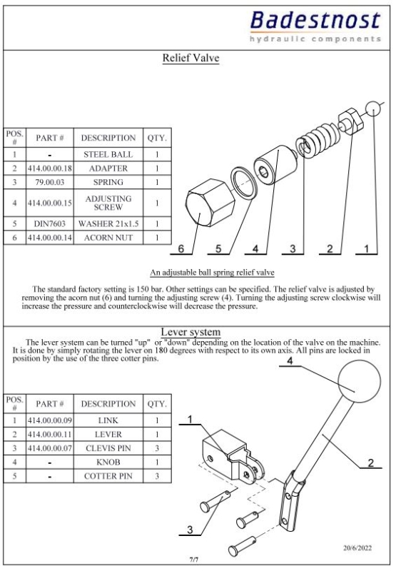 Holzspalterventil P81-RS, 1 Sektion, doppeltwirkend, mit Eilgang und Druckabschaltung
