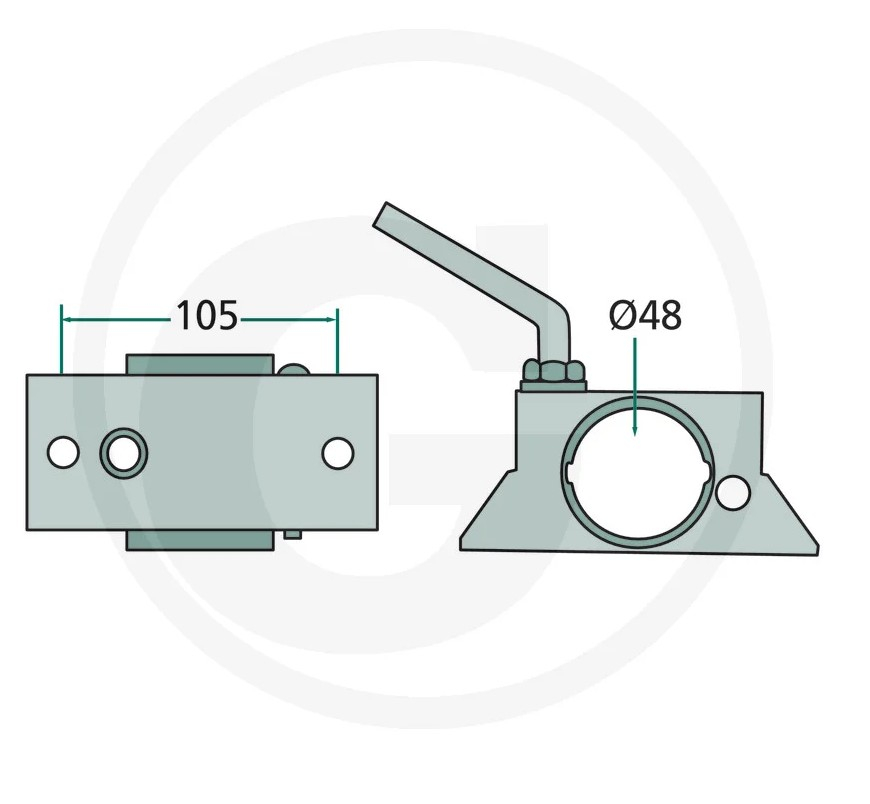 GRANIT Klemmhalter PREMIUM – Fester Halt für Außenrohre Ø 48 mm, Verzinkt & Langlebig