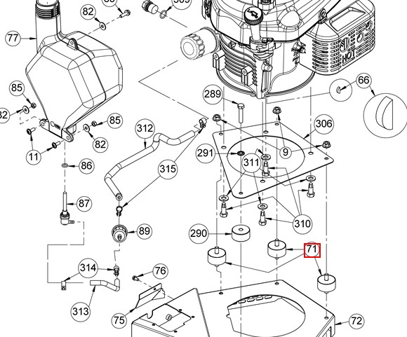 Gummipuffer Gummielement AS531, AS530, AS480, AS50