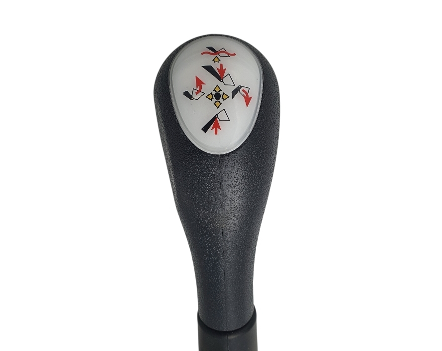 3 Taster vorne Indemar Kreuzschalthebel, Joystick Griff mit ISO Plakette, Bedienungshebel kpl.