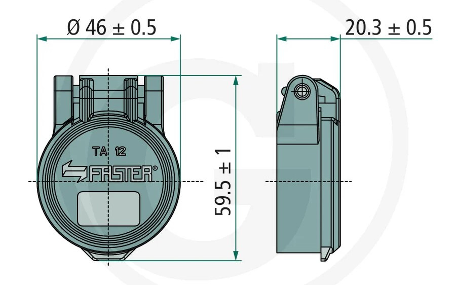 Faster Staubschutzkappe Blau für BG3 Kupplungen Kupplungmuffe Klappdeckel mit Arretierung