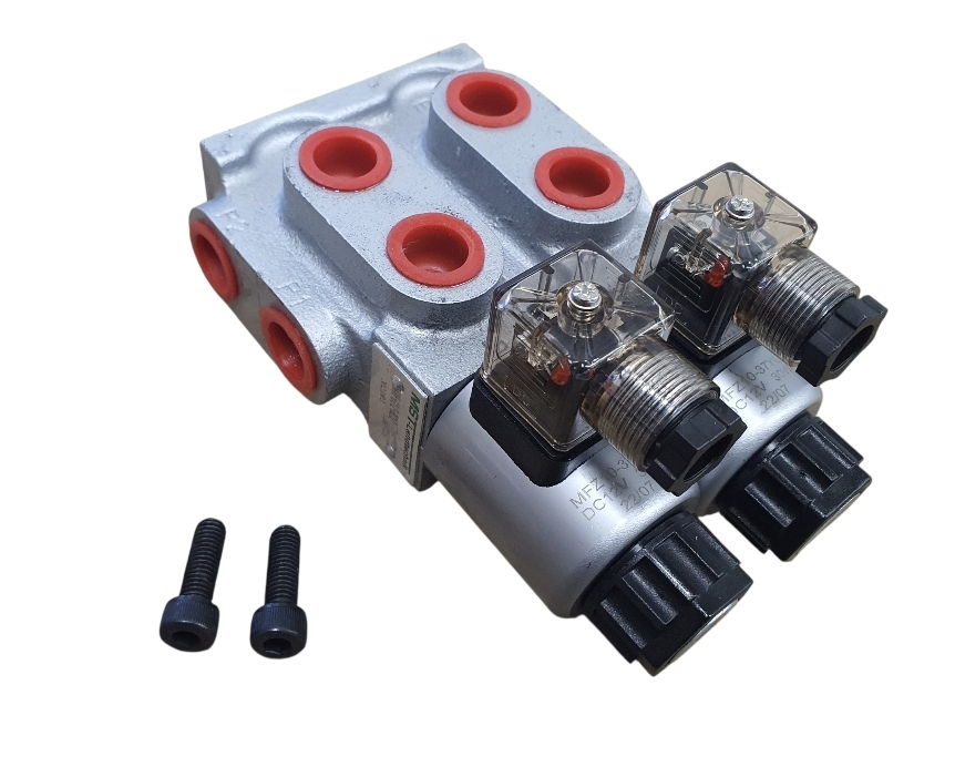 8/3 Wegeventil 12V Magnetventil 1/2" hydraulische Weiche Frontlader Steuergerät Hydraulik