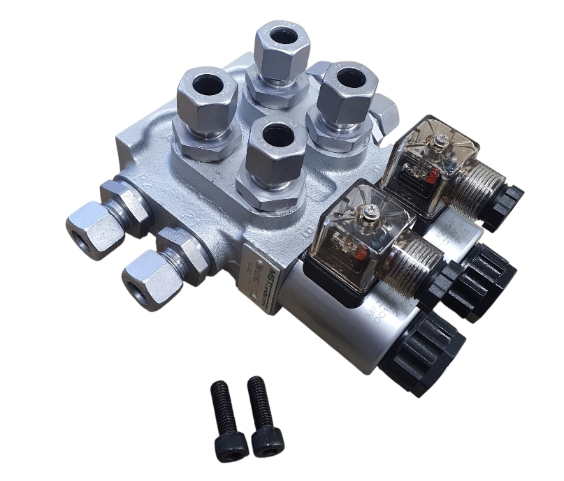 8/3 Wegeventil 12V Magnetventil 1/2" hydraulische Weiche Frontlader Steuergerät Hydraulik