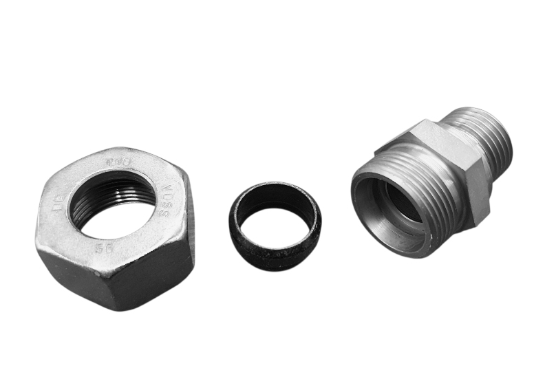 GE12LR Gerade Einschraubverschraubung 1/4" mit Überwurfmutter und Schneidring L12mm