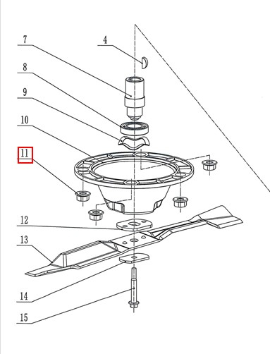 Sicherungsmutter für Lagertopf AS 530 CLIP A, Mulch-Rasenmäher AS 460 CLIP A