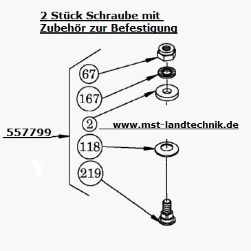 2 Stück Befestigungsschrauben mit Zubehör für Messerklinke AS 900, 910, 911 Schrauben Messer
