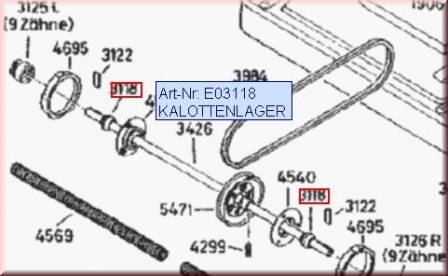 Kalottenlager für Antriebswelle AS Allmäher. z.b. AS 26AH8/9 usw