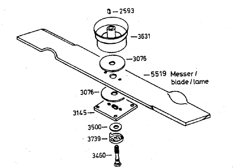 Original Messer Messerbalken Mulchmesser AS Motor AS21, AS21AH8, AS21-165/3, AS22/3, AS 21 AH1/4T
