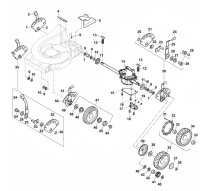 Baugruppe Verstellvorrichtung hinten links, Höhenverstellung Sabo Rasenmäher 54 Pro
