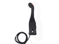 2 Taster seitlich Powershift Indemar Kreuzschalthebel, Joystick Griff mit ISO Plakette, Bedienungshebel kpl.