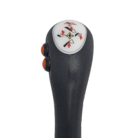 2 Taster seitlich Powershift Indemar Kreuzschalthebel, Joystick Griff mit ISO Plakette, Bedienungshebel kpl.