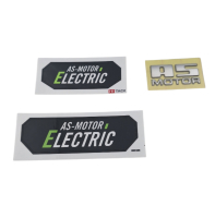 Aufkleber Set AS Motor Electric, bestehend aus 2 St. schwarzem und 1 St. silbernem AS-Motor Aufkleber