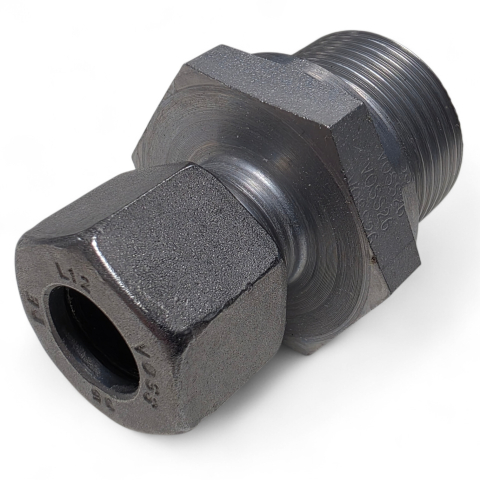 GE12LR3/4, Gerade Einschraubverschraubung 3/4" + Überwurfmutter M18x1,5mm + Schneidring Ø12mm